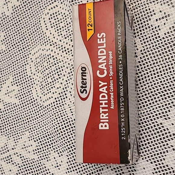 NIB Sterno Birthday candles, bulk 12/36 count boxes, multi-color spiral striped - Picture 6 of 12